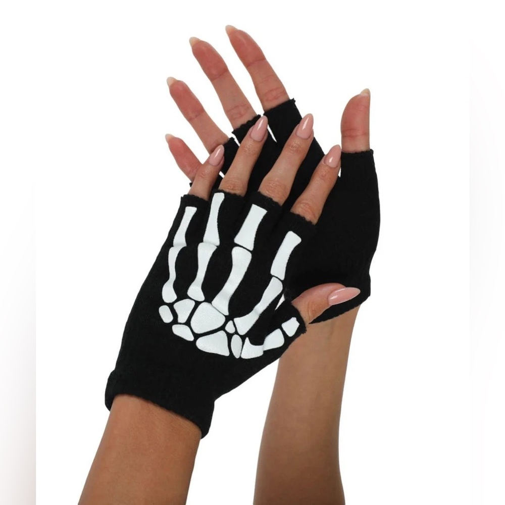 NWT Fingerless Skeleton Gloves OS